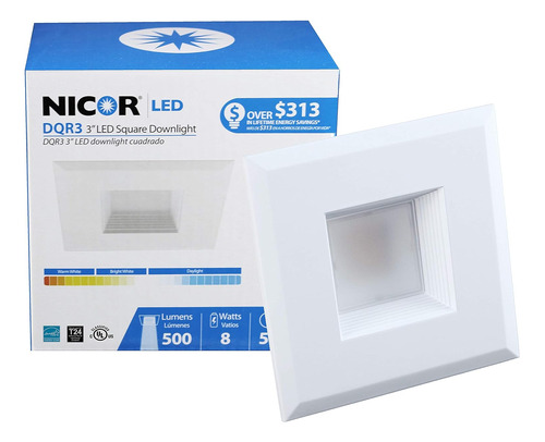 Nicor Iluminacion Cuadrado Led Empotrable Downlight  Dqr3-1