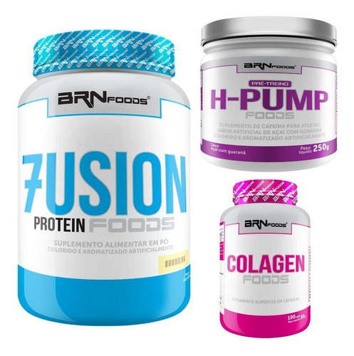 Kit Whey Protein Fusion 900g+ Colagen Foods 100 Cápsulas