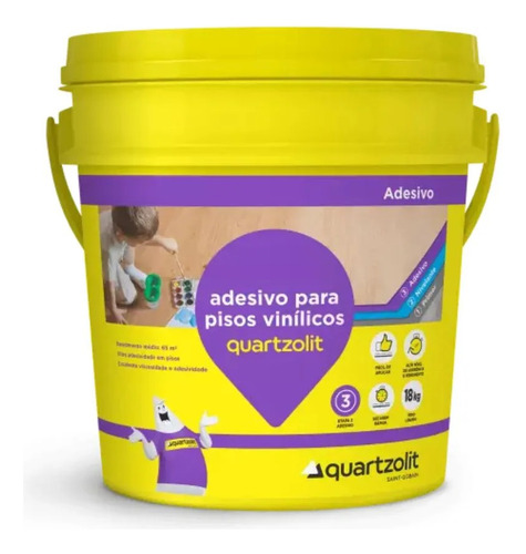Cola Pisos Vinílicos Quartzolit 4kg Weber Balde Rende 13m²