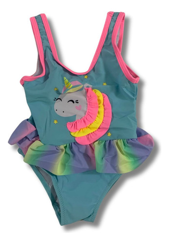 Traje De Baño Bebes Niñas Unicornio Secado Rápido 6-36meses Aqua Unicornio 24-36 M