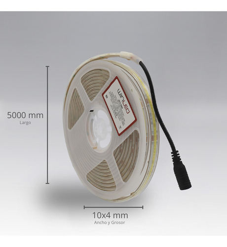 Wti-020,tira Leds Continuo Cob Silicón Flexible 5m 55w 12vcd Blanco Frío 6500k,winled