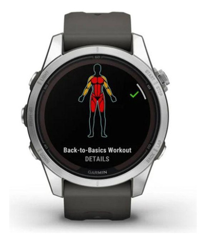 Relógio Garmin Fenix 7s Pro Solar Prata C/ Pulseira Grafite