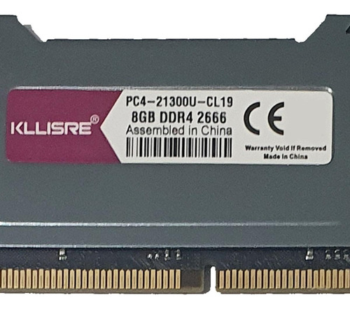 Kit Memória Kllisre 16gb (2x8gb) Ddr4 2666mhz 2 Pentes Usado (Usado)