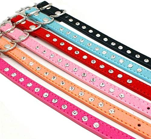 Collar De Perro Cristal Bling Rhinestone Pu Cuero Cachorro G