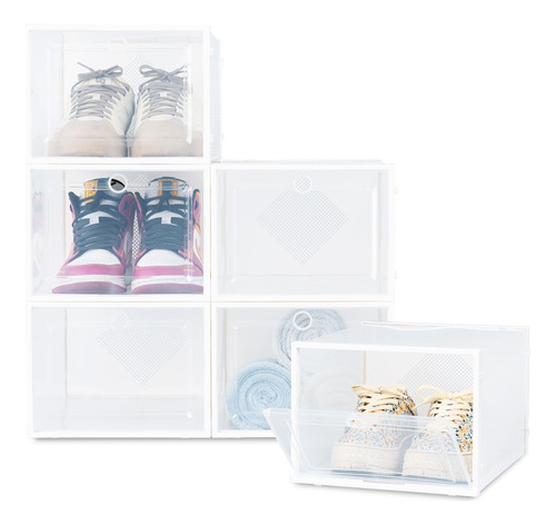 Organizador De Zapatos Set 6 Cajas Apilables Multiusos 