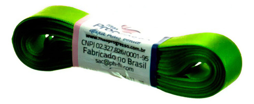 Fita De Cetim Progresso Nº3 15mm Face Simples Com 10 Metros Cor Verde Folha