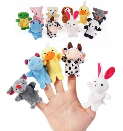 Imagen 4 de 10 de Títeres De Dedo Animales Set X10 Estimulación Niños Lenguaje