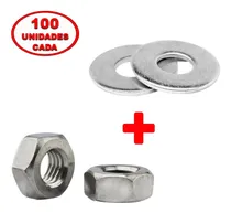 Comprar Kit Porca Sextavada Zincada E Arruela Lisa 1u002F4 - 100 Pçs