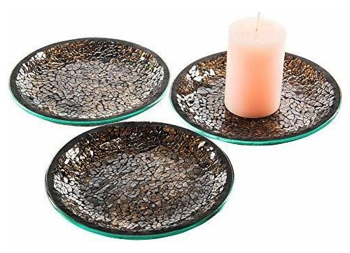 Portavelas Plato / Soporte Para Velas De Vidrio Redondo Con 