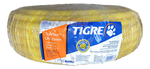 Conduite Flexível Pvc Corrugado 1/2 Pol 20mm 50 Metros Tigre Cor da cobertura 52007