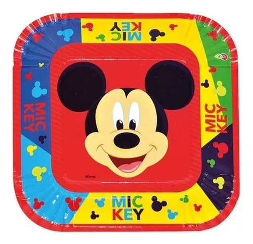 Pack X 10 Platos Descartables Mickey Oficial Cotillón