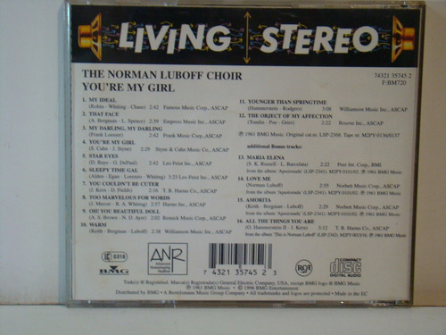 Cd - The Norman Luboff Choir - You're My Girl (Usado)