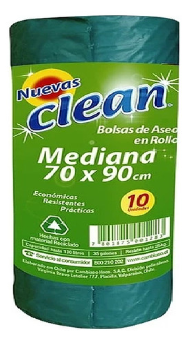 Bolsa Aseo  70x90  Clean 10uni (3display)super