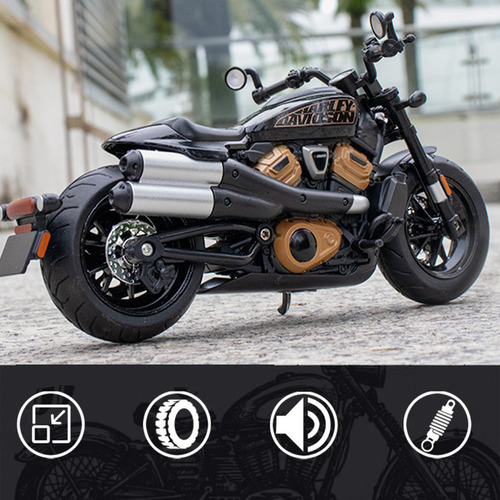 Coleccion Moto Juguete Wwawwo Con Luz Y Sonido Base 1:12 Negro