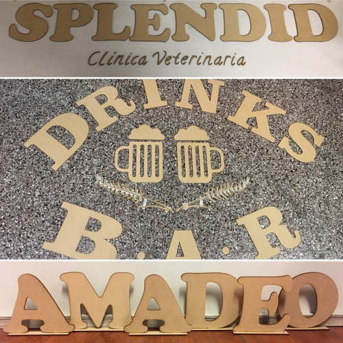 Letras, Frases Y Carteles De Fibrofacil Corte Laser A Medida