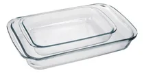 Comprar Pack 2 Fuentes Asaderas Mediana Pequeña Vidrio Rectangular