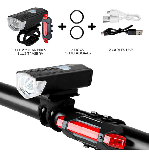 Luces Led Para Bicicleta Trasera Y Delantera