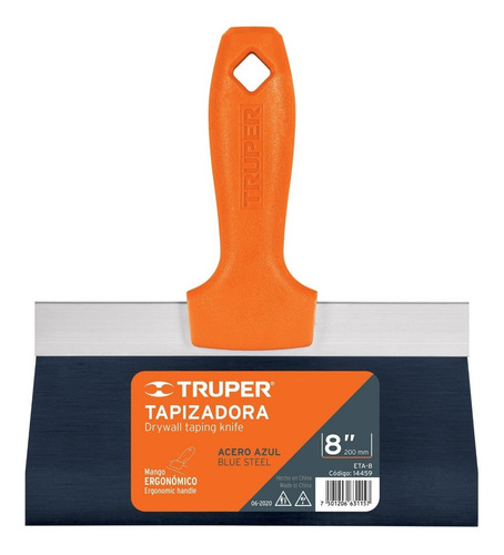 Espatula Durlock Tapizadora Truper 200mm 8 Acero Yesero