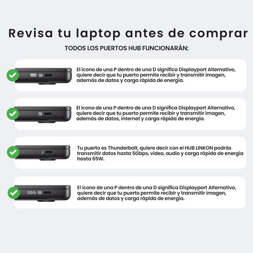 Hub Adaptador Usb Tipo C 6 En 1 Para Mac Macbook Windows Gris Claro