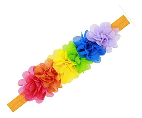 Arco Iris Flor Diadema Para Niñas Bebé Banda De Pelo