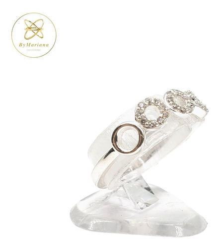 Imagen 3 de 9 de Anillo Plata Rodinada Micro Pave