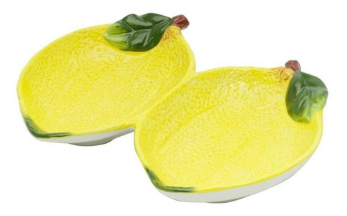 Petisqueira Cerâmica Dupla Lemons 23x13x3cm - Bon Gourmet