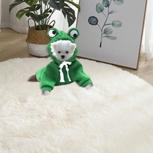 2 Disfraz De Mascota De Algodón Con Capucha Ropa Rana Verde