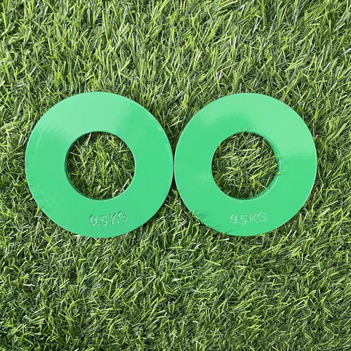 2 Piezas Placas De Pesas Fraccionales De Acero 0,5 Kg Verde