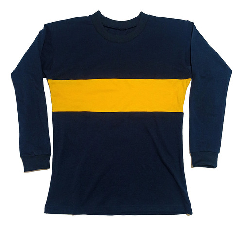 Camiseta Boca Retro 70' Tela Pique Mangas Largas