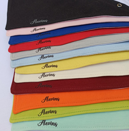 Pack 3 Baberos Bandanas 100% Algodón Lisas. Colores. Nena