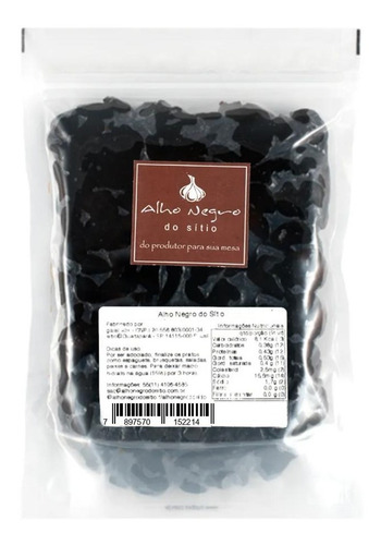 Alho Negro Do Sítio Descascado Gourmet 500g Cada