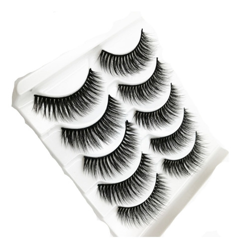 Cílios Postiços Volume Natural Cartela Mista Com 5 Pares