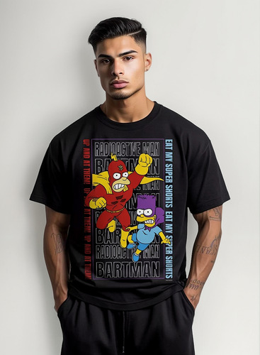 Playera Bartman & Radioactive Man Hombre Negro Simpsons
