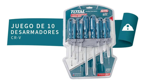 Juego De 10 Desarmadores Profesionales Ruber Grip Total