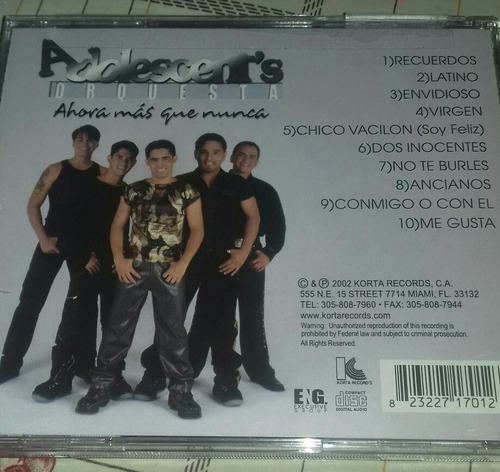 Salsa Romantica Los Adolescentes Cd Virgen Persona Ideal