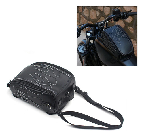Pu Toolkit Bolsa Cuero Motocicleta Cubierta Del Tanque De
