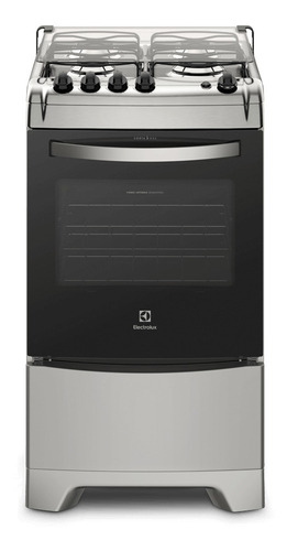 Fogão  de chão Electrolux  52LXU a gás/elétrico 4 queimadores  prateado 127V/220V porta com visor 70L