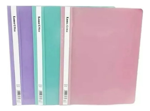 Carpeta Base Opaca Tapa Transparen A4  Lama Color Pastel X12