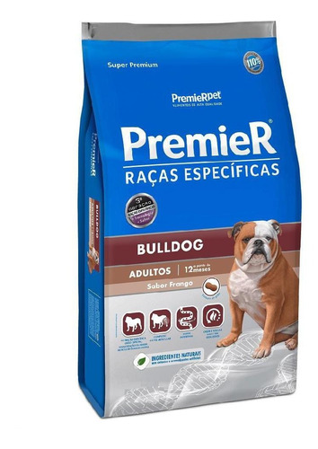 Ração Cães Premier Raças Especificas Bulldog 12kg