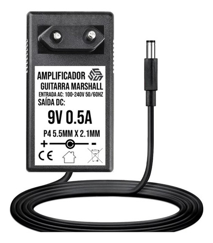 Fonte 9v 0.5a Amplificador Guitarra Marshall 