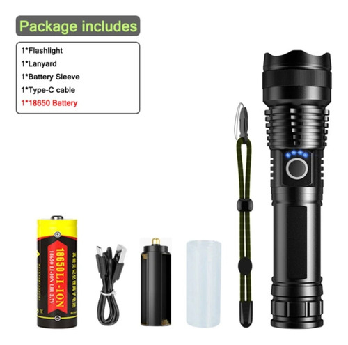 Linterna Led Luz Roja Con Zoom 1000 Lumenes, Para Caza 5 Mod