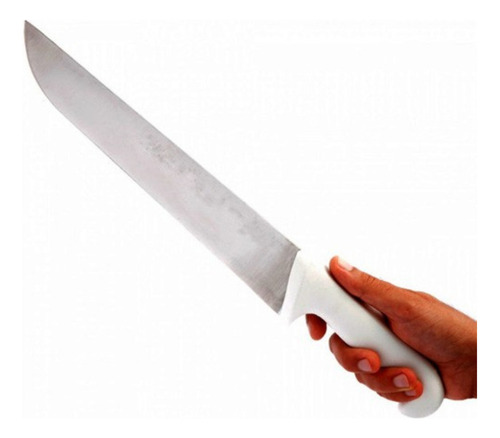 Faca De Carne Açougue Profissional 12 Polegadas Cabo Branco