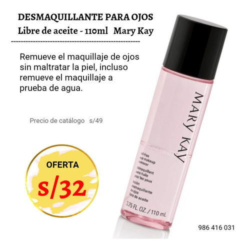 Liquidación Desmaquillante Para Ojos Mary Kay 110ml
