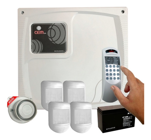 Imagen 1 de 8 de Kit Alarma 5 Zonas Con Teclado,4 Sensor, Batería Y Sirena