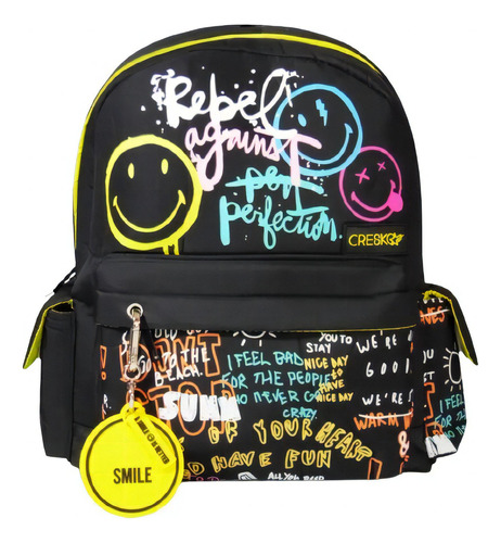 Mochila Espalda Grafitty 16 Cresko Color Negro