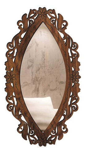 Espelho Decorativo Moldura Corpo Inteiro Lecce 71x130 Moldura Marrom