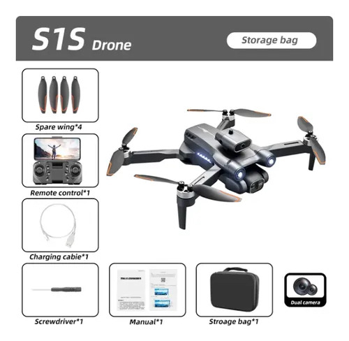 Drone Ls-s1s Max Câmera 4k Motores Sem Escova Com 2 Baterias + Dual Câmera 6k Preto 2.4ghz