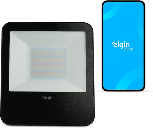 Projetor Refletor Led Inteligente 50w Rgb Smart Wifi - Elgin Cor da carcaça Preto 110V/220V