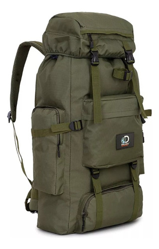 Discovery Mochila Camping 70+10lts 20755 Color Verde Musgo Diseño De La Tela Liso