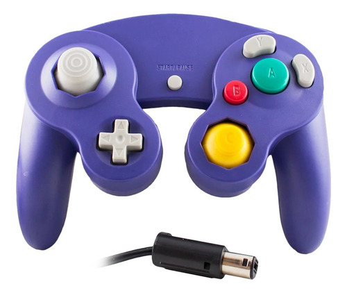 Control Joystick Alambrico Compatible Con Gamecube Wii Morad Color Violeta